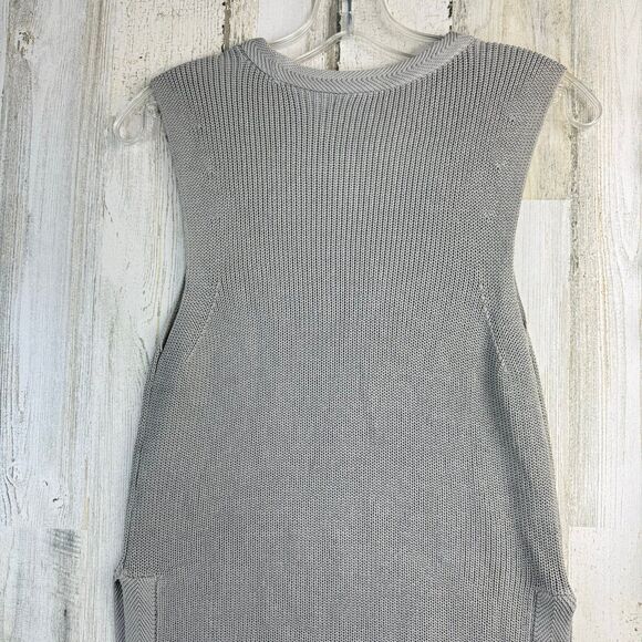 Wilfred Aritzia Palmier Sweater Side Split Knit Sleeveless Tank Top Gray Size XS - Picture 7 of 9